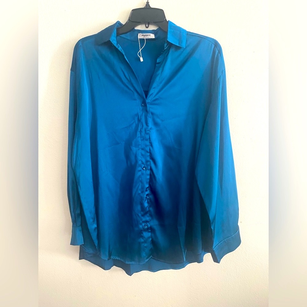 Zeagoo Teal Button Down Shirt